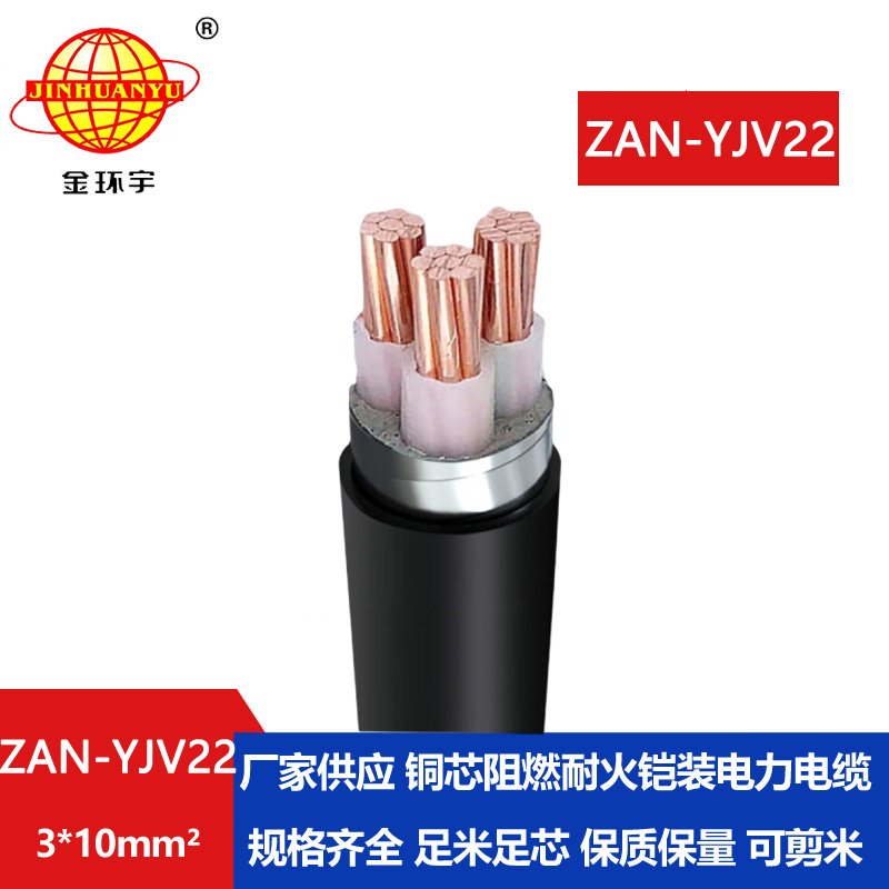 金環宇 深圳阻燃耐火電纜廠ZAN-YJV22-3*10 鎧裝電纜